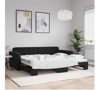vidaXL Lit de jour avec gigogne 3196933 velours noir 90x200 cm sans matelas