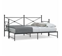 vidaXL Lit de jour 4104675 – gigogne 90x200 cm acier, canapé-lit, sans matelas, noir