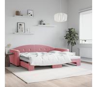 Vidaxl Lit De Jour Avec Gigogne Sans Matelas Rose 90x200 Cm Rose