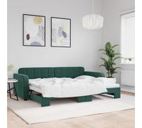 Lit de jour avec lit gigogne vert foncé 80x200 cm velours 3196924