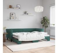 Vidaxl Lit De Jour Avec Gigogne Sans Matelas Vert Foncé 80x200 Cm Vert