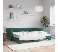 Vidaxl Lit De Jour Avec Gigogne Sans Matelas Vert Foncé 90x200 Cm Vert