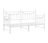 Lit De Jour Vidaxl Avec Lit Escamotable Blanc 75x190 Cm En Acier Blanc
