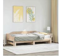 vidaXL Lit de jour avec lit gigogne 90x190 cm bois de pin massif, canapé-lit, lit d'invité, lit de jour en bois 850908