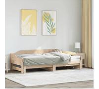 Lit gigogne 207.5 x 184 x 62 cm en bois sans sommier pour 2 personnes de couleur