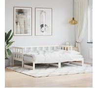 vidaXL Lit de jour avec lit gigogne blanc 80x200 cm bois de pin massif, canapé-lit, lit d'invité, lit de repos double 336208