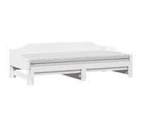 vidaXL Lit de Jour avec lit gigogne Blanc 90x190 cm Bois de pin Massif, canapé-lit, lit d'invité, lit de Jour en Bois, lit de Jour, lit d'appoint