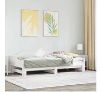 Vidaxl Lit De Jour Et Lit Gigogne Sans Matelas 90x190 Cm Bois Massif Blanc