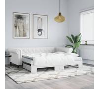 Vidaxl Lit De Jour Avec Lit Gigogne Blanc 90x200 Cm Similicuir Blanc