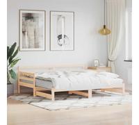 vidaXL Lit de Jour avec Lit Gigogne, Canapé-lit, Cadre de Lit d'Invité, Lit d'Appoint de Salon Salle de Séjour Intérieur, 90x200 cm Bois de Pin Massif