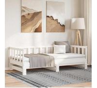 vidaXL Lit de jour avec lit gigogne blanc 90x200 cm bois de pin massif 836157