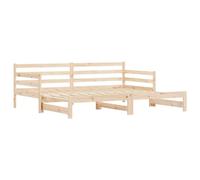 vidaXL Lit de Jour avec Lit Gigogne, Canapé-lit, Cadre de Lit d'Invité, Lit d'Appoint de Salon Salle de Séjour Intérieur, 90x200 cm Bois de Pin Massif