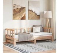 vidaXL Lit de Jour avec Lit Gigogne, Canapé-lit, Cadre de Lit d'Invité, Lit d'Appoint de Salon Salle de Séjour Intérieur, 90x190 cm Bois de Pin Massif