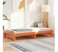 vidaXL Lit de jour avec lit gigogne Pin massif sans matelas cire marron 90x190 cm