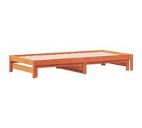 Vidaxl Lit De Jour Et Lit Gigogne Sans Matelas Cire Marron 90x200 Cm Marron