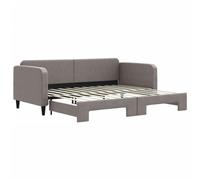 vidaXL Lit de Jour avec Lit Gigogne, Canapé-lit, Lit d'Invité, Meuble de Chambre à Coucher Salle de Séjour, Moderne, Taupe 90x200 cm Tissu