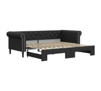 vidaXL Lit de jour avec lit gigogne noir 90x200 cm similicuir 3197723