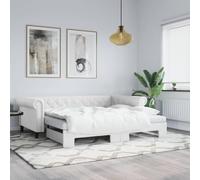 Vidaxl Lit De Jour Avec Lit Gigogne Blanc 90x200 Cm Similicuir Blanc