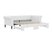 Vidaxl Lit De Jour Avec Lit Gigogne Blanc 90x200 Cm Similicuir Blanc