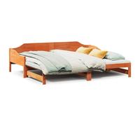 Vidaxl Lit De Jour Avec Lit Gigogne Cire Marron 90x200 Cm Pin Massif Marron