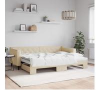 vidaXL Lit de jour avec lit gigogne 3197425 crème 80x200 cm tissu