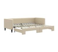 vidaXL Lit de jour avec lit gigogne crème 80x200 cm tissu 3196577