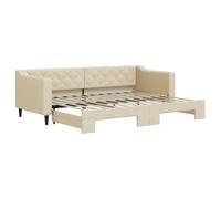 Vidaxl Lit De Jour Avec Gigogne Sans Matelas Crème 80x200 Cm