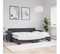 Vidaxl Lit De Jour Avec Gigogne Et Matelas Gris Foncé 80x200cm Velours Multicolore