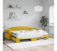 Vidaxl Lit De Jour Avec Lit Gigogne Et Matelas Jaune 80x200 Cm Velours Multicolore
