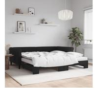 vidaXL Lit de jour avec lit gigogne et matelas noir 100x200 cm velours 3197806