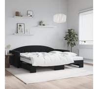 Vidaxl Lit De Jour Avec Lit Gigogne Et Matelas Noir 100x200 Cm Velours Multicolore