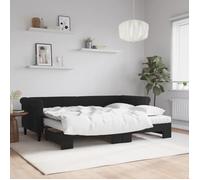 vidaXL Lit de jour canapé‑lit avec lit gigogne et matelas 80x200 cm velours noir