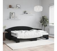 Vidaxl Lit De Jour Avec Lit Gigogne Et Matelas Noir 80x200 Cm Velours Multicolore