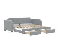 vidaXL Lit de Jour avec lit gigogne et tiroirs 100x190 cm Tissu