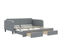 vidaXL Lit de Jour avec lit gigogne et tiroirs 100x190 cm Tissu, canapé-lit, canapé-lit Confortable, lit de Jour avec tiroirs, lit d'appoint