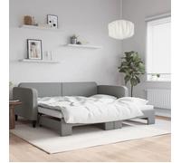 vidaXL Lit de jour avec lit gigogne gris clair 100x190 cm tissu 3196893