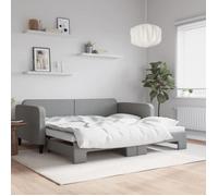 vidaXL Lit de jour avec lit gigogne 100x200 cm tissu gris clair