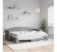 vidaXL Lit de jour avec lit gigogne gris clair 80x200 cm tissu 3197183
