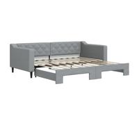 vidaXL Lit de Jour avec lit gigogne Gris Clair 90x190 cm Tissu, canapé-lit, canapé-lit Confortable, lit de Jour gigogne, lit d'appoint