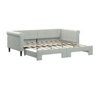 vidaXL Lit de jour avec lit gigogne gris clair 90x190 cm velours 3197784