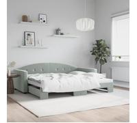 vidaXL Lit de jour avec lit gigogne gris clair 90x190 cm velours 3197314