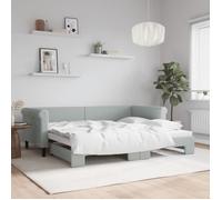 Vidaxl Lit De Jour Avec Gigogne Sans Matelas Gris Clair 90x200 Cm Gris