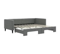 vidaXL Lit de Jour avec lit gigogne Gris foncé 100x190 cm Tissu