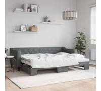 vidaXL Lit de Jour avec lit gigogne Gris foncé 80x200 cm Tissu, canapé-lit, canapé-lit Confortable, lit de Jour gigogne, lit d'appoint