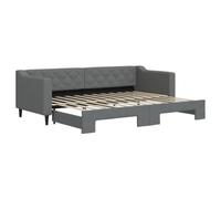 vidaXL Lit de Jour avec lit gigogne Gris foncé 80x200 cm Tissu, canapé-lit, canapé-lit Confortable, lit de Jour gigogne, lit d'appoint
