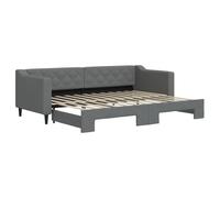 vidaXL Lit de Jour avec lit gigogne Gris foncé 80x200 cm Tissu, canapé-lit, canapé-lit Confortable, lit de Jour gigogne, lit d'appoint
