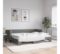 Vidaxl Lit De Jour Avec Lit Gigogne Gris Foncé 80x200 Cm Tissu Gris
