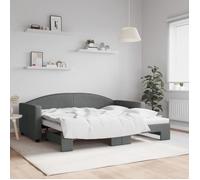 vidaXL Lit de jour avec gigogne tissu gris foncé 90x190 cm sans matelas