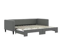 vidaXL Lit de Jour avec lit gigogne Gris foncé 90x200 cm Tissu, canapé-lit, canapé-lit Confortable, lit de Jour gigogne, lit d'appoint