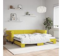 Vidaxl Lit De Jour Avec Lit Gigogne Jaune 100x200 Cm Velours Jaune